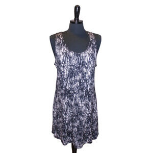 Gaiam Dress Tie Dye Pattern Black White Gray Sleeveless Size L